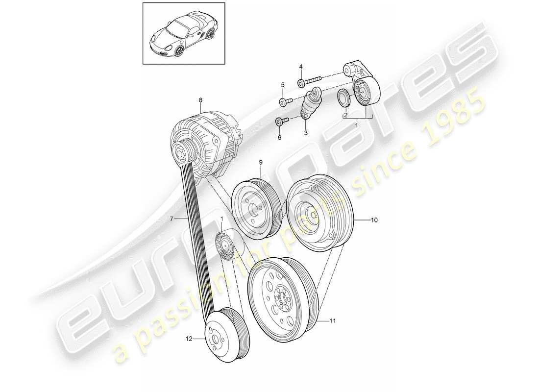 VIEW PARTS DIAGRAMS FROM THE PORSCHE BOXSTER PARTS CATALOGUE a part diagram from the porsche boxster parts catalogue