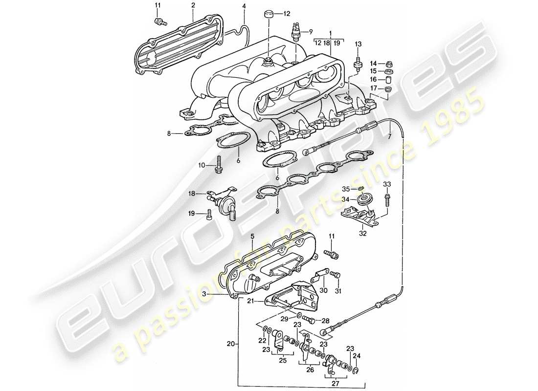 VIEW PARTS DIAGRAMS FROM THE PORSCHE 928 PARTS CATALOGUE a part diagram from the porsche 928 parts catalogue