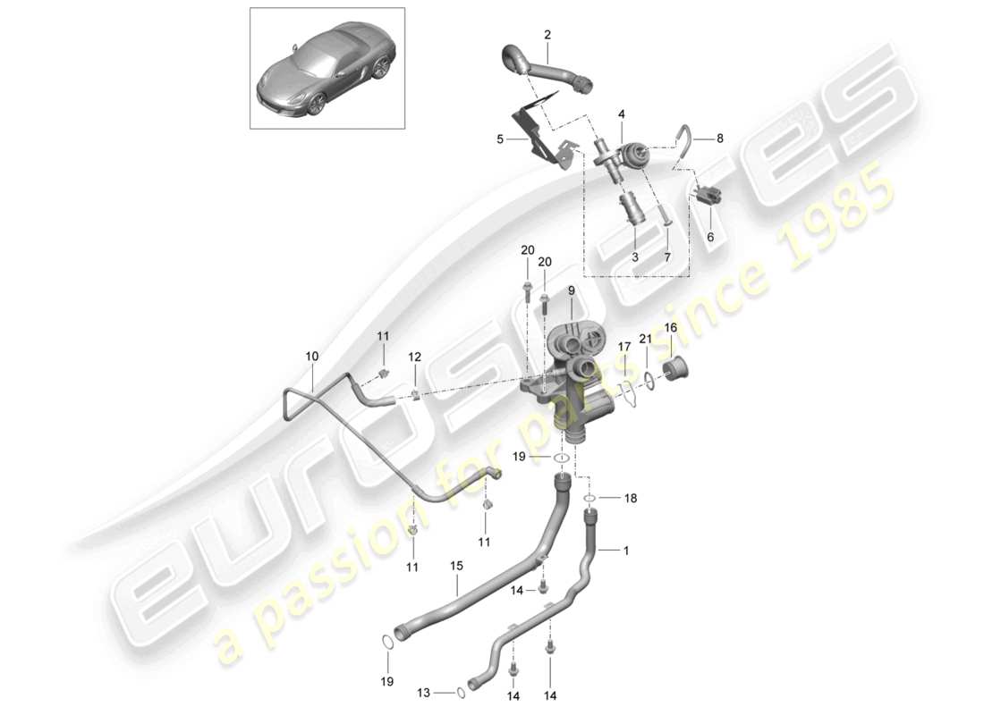 VIEW PARTS DIAGRAMS FROM THE PORSCHE BOXSTER PARTS CATALOGUE a part diagram from the porsche boxster parts catalogue