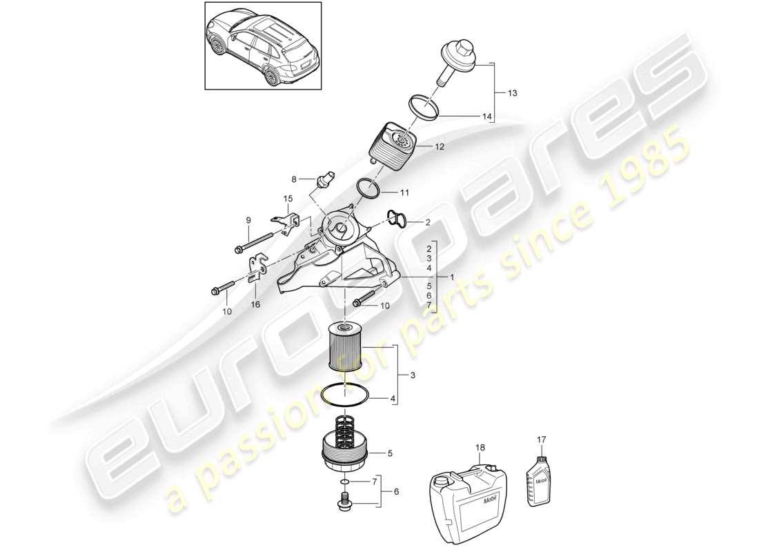 VIEW PARTS DIAGRAMS FROM THE PORSCHE CAYENNE PARTS CATALOGUE a part diagram from the porsche cayenne parts catalogue