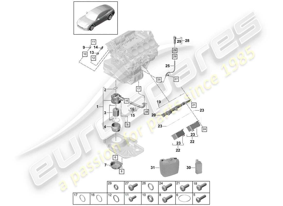 VIEW PARTS DIAGRAMS FROM THE PORSCHE PANAMERA PARTS CATALOGUE a part diagram from the porsche panamera parts catalogue
