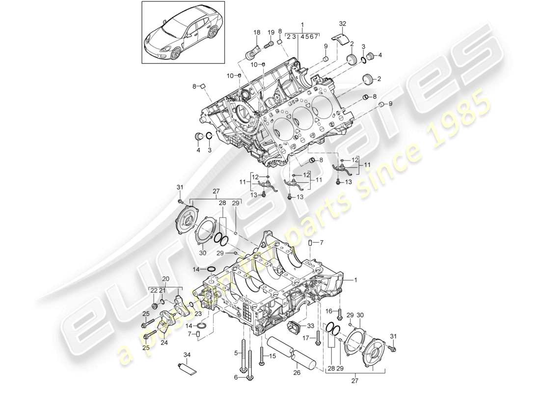 a part diagram from the porsche panamera parts catalogue