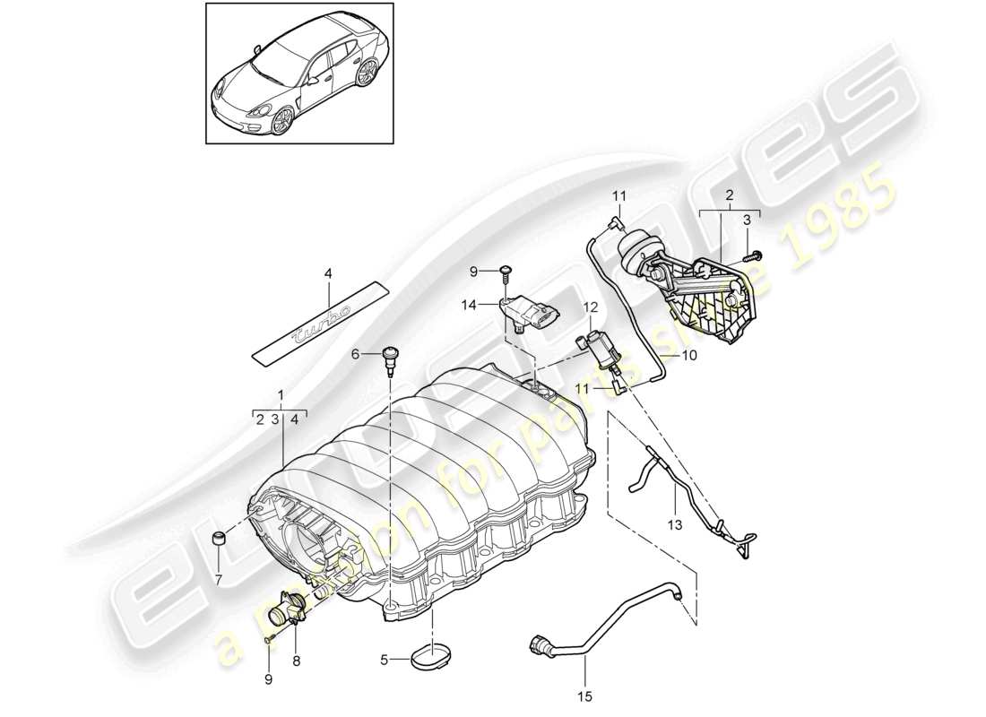 VIEW PARTS DIAGRAMS FROM THE PORSCHE PANAMERA PARTS CATALOGUE a part diagram from the porsche panamera parts catalogue