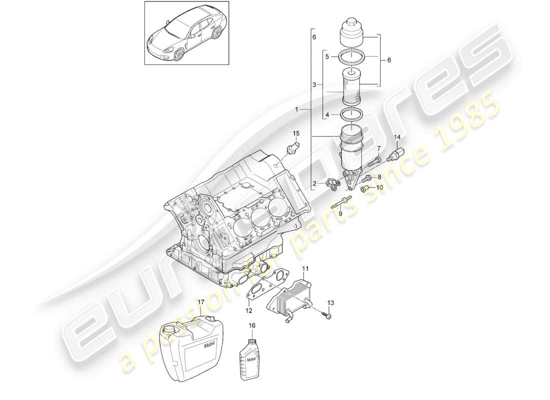 a part diagram from the porsche 2016 (panamera 970) parts catalogue