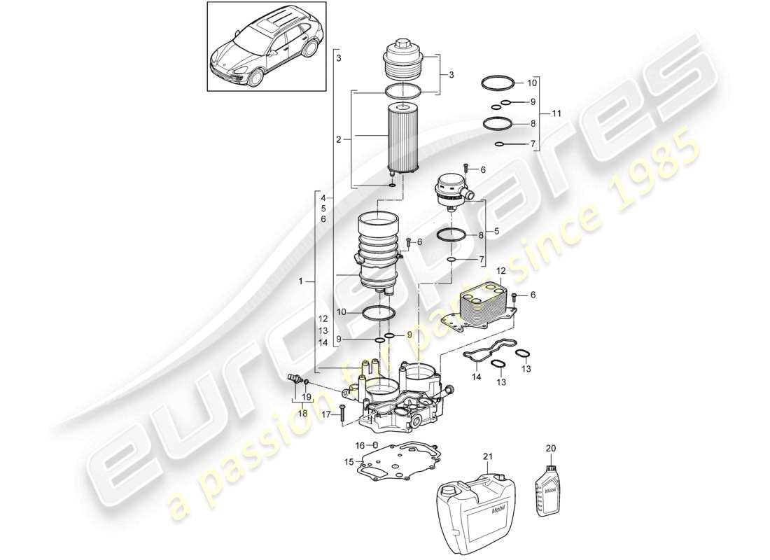a part diagram from the porsche 2016 (cayenne e2 92a) parts catalogue