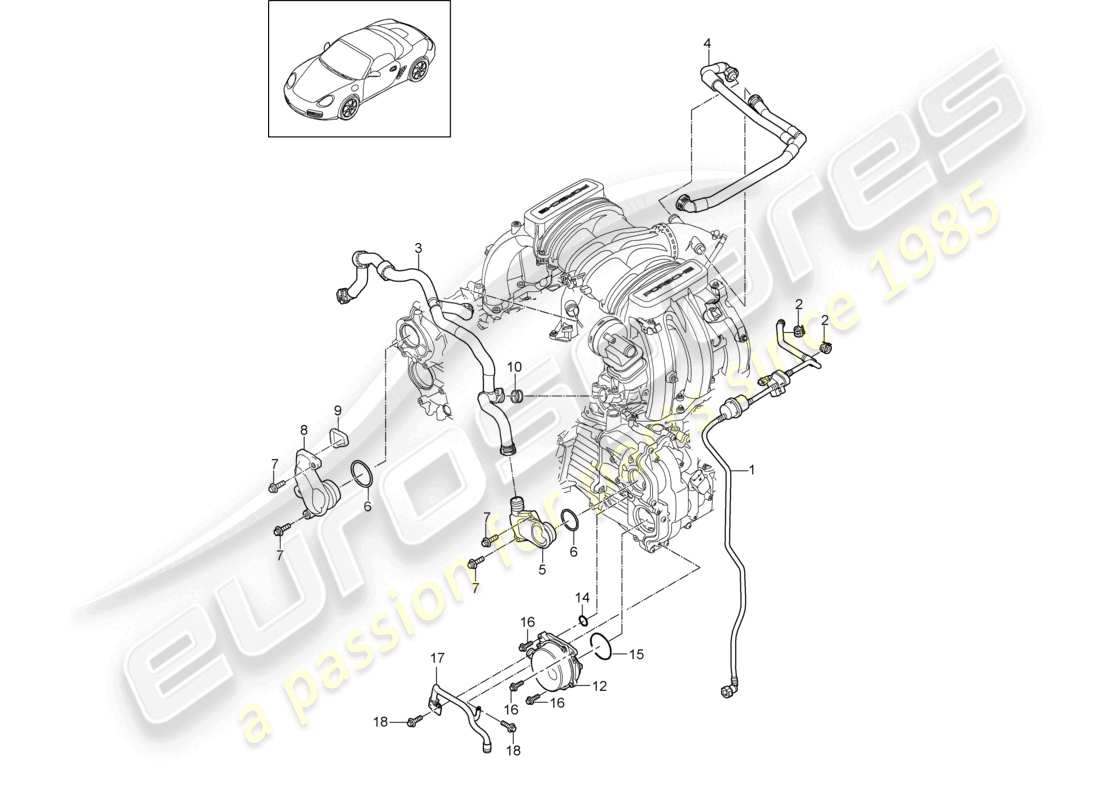 a part diagram from the porsche boxster parts catalogue