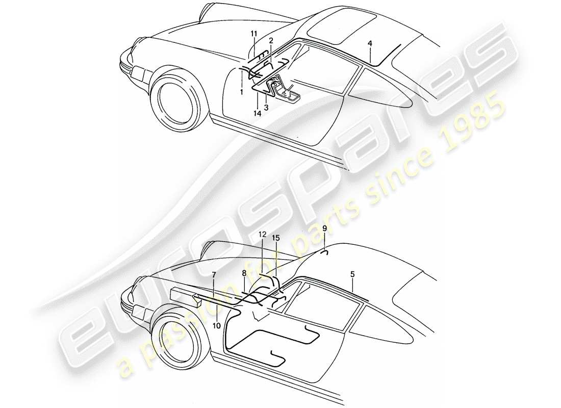VIEW PARTS DIAGRAMS FROM THE PORSCHE 911 PARTS CATALOGUE a part diagram from the porsche 911 parts catalogue