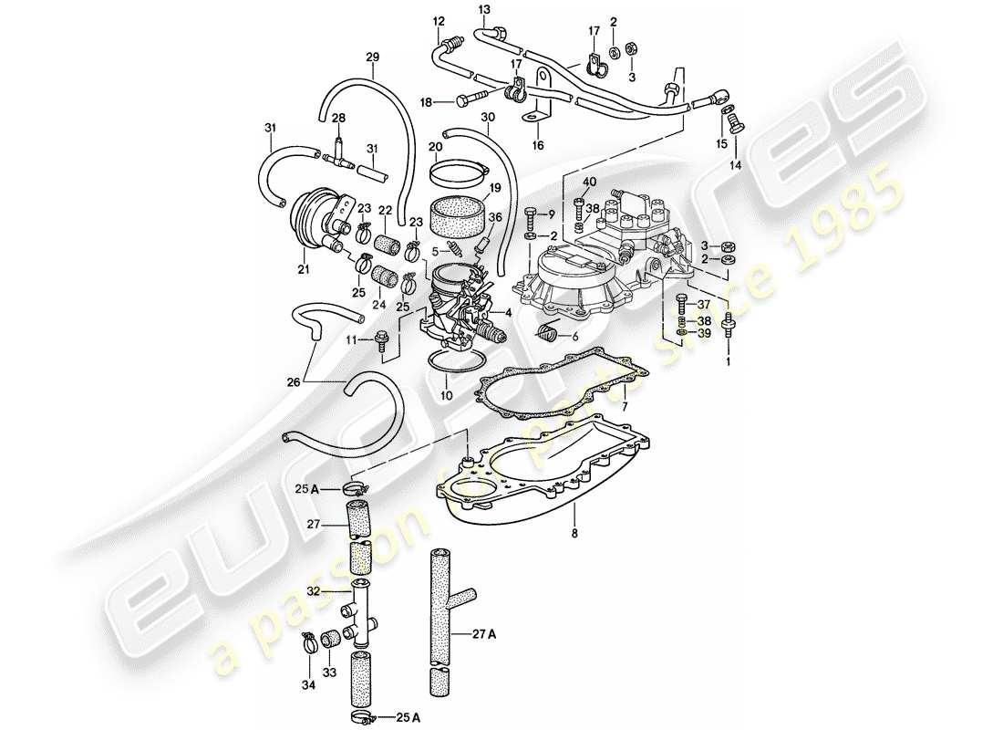 a part diagram from the porsche 928 parts catalogue