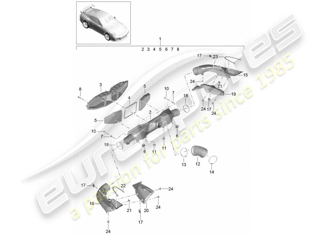 a part diagram from the porsche 991 parts catalogue