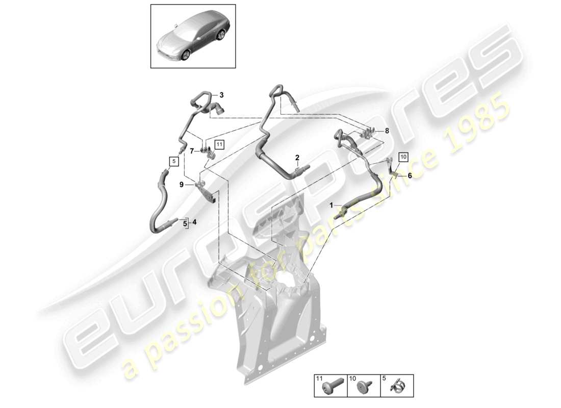 VIEW PARTS DIAGRAMS FROM THE PORSCHE PANAMERA PARTS CATALOGUE a part diagram from the porsche panamera parts catalogue