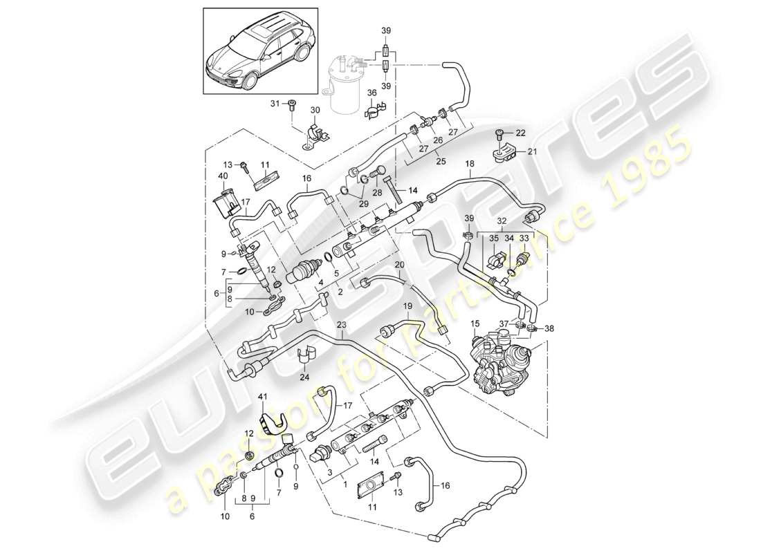a part diagram from the porsche cayenne parts catalogue