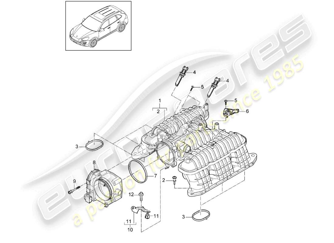 VIEW PARTS DIAGRAMS FROM THE PORSCHE CAYENNE PARTS CATALOGUE a part diagram from the porsche cayenne parts catalogue