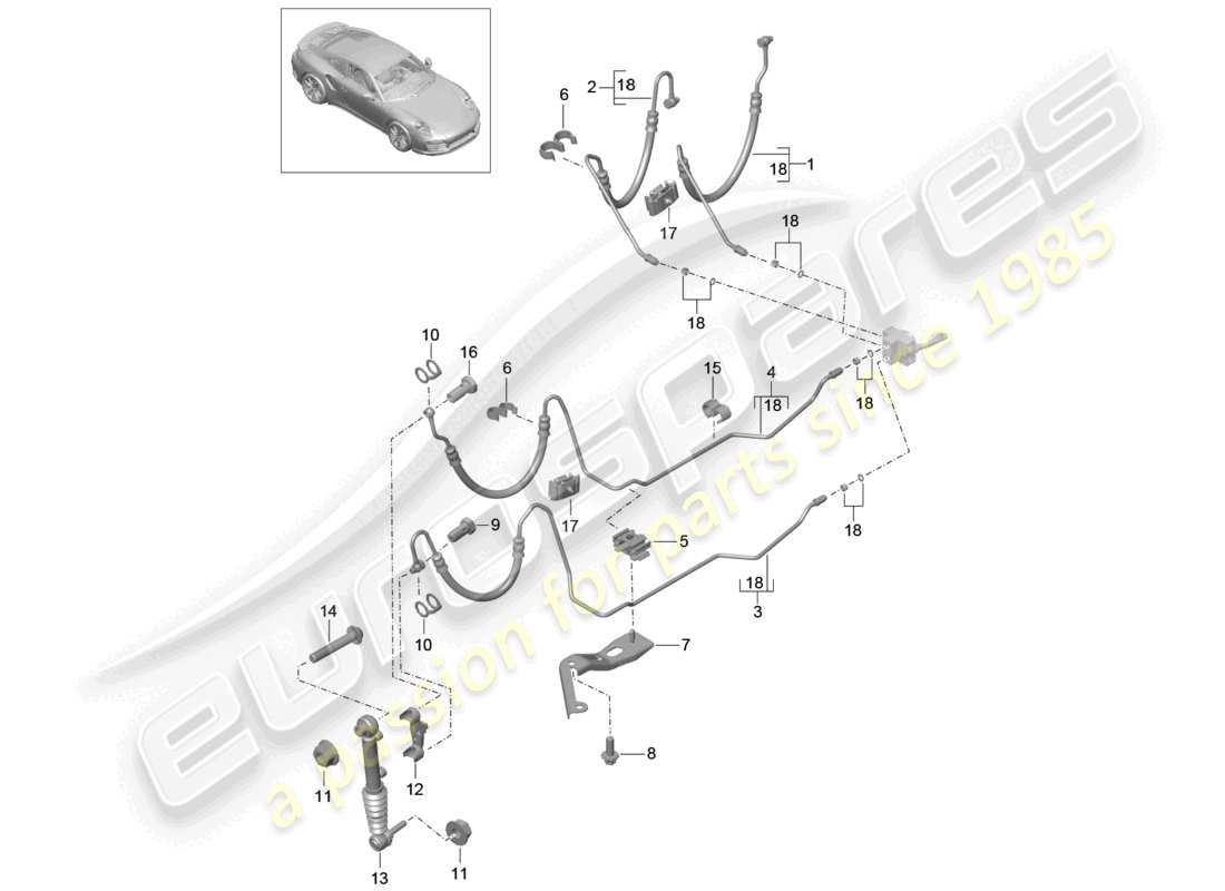 a part diagram from the porsche 2014 (991-1 turbo) parts catalogue
