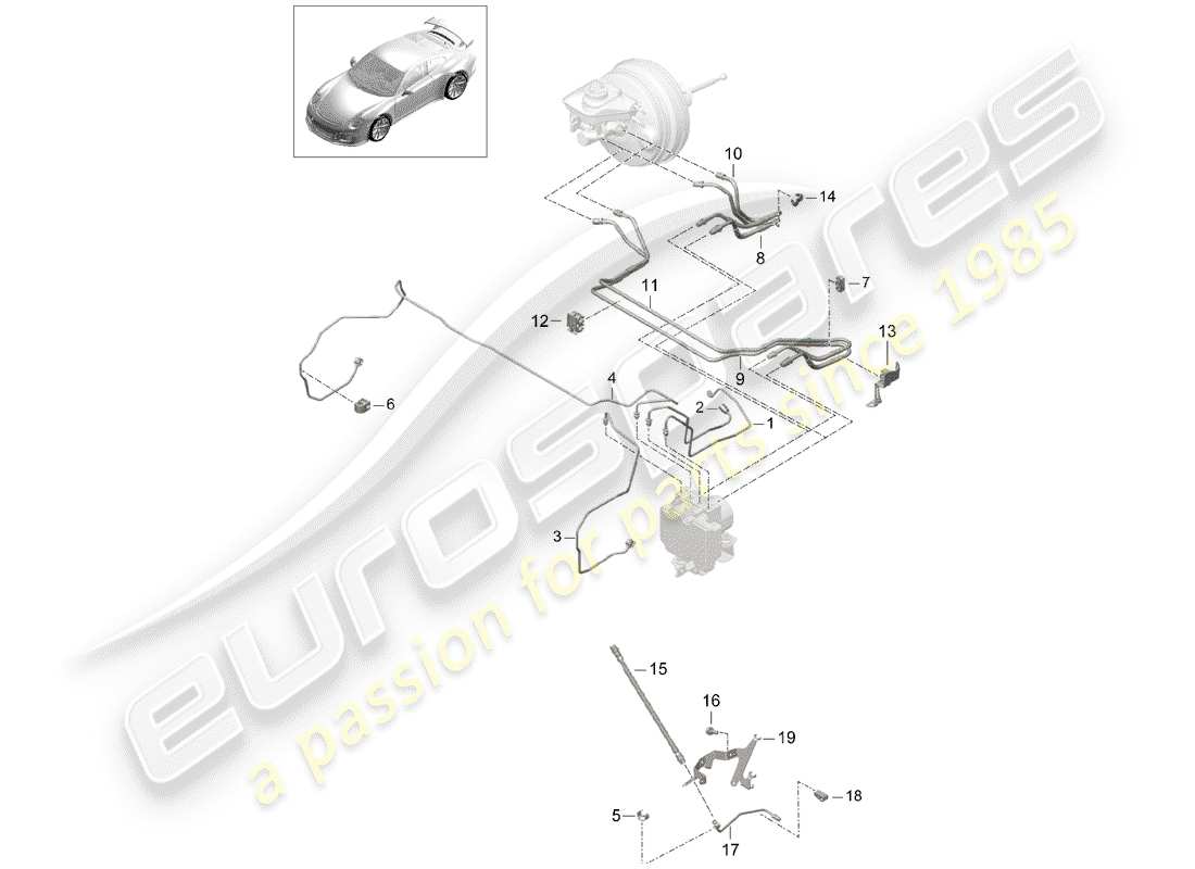 a part diagram from the porsche 991 parts catalogue