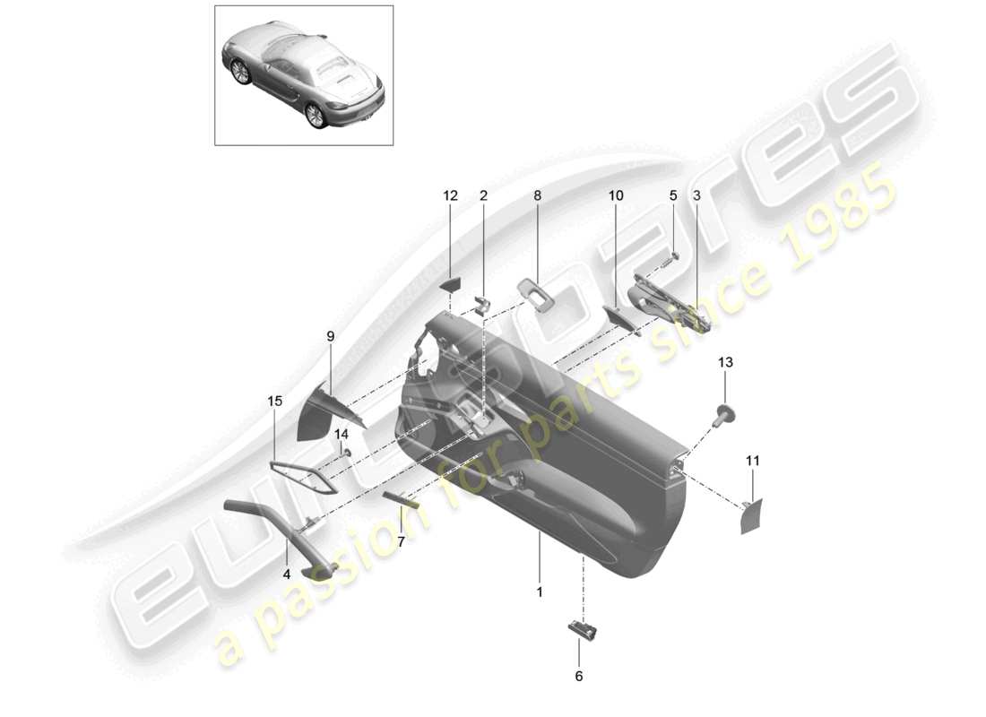 a part diagram from the porsche 2014 (981 boxster) parts catalogue