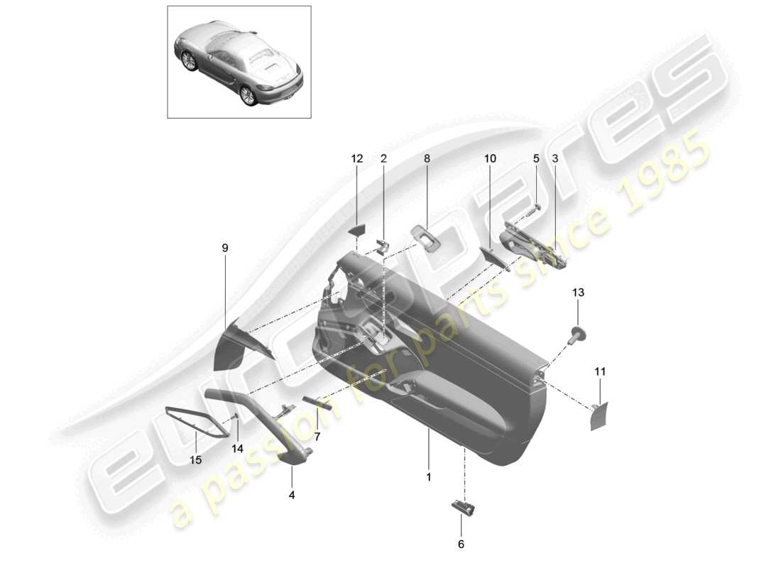 a part diagram from the porsche 2015 (981 boxster) parts catalogue