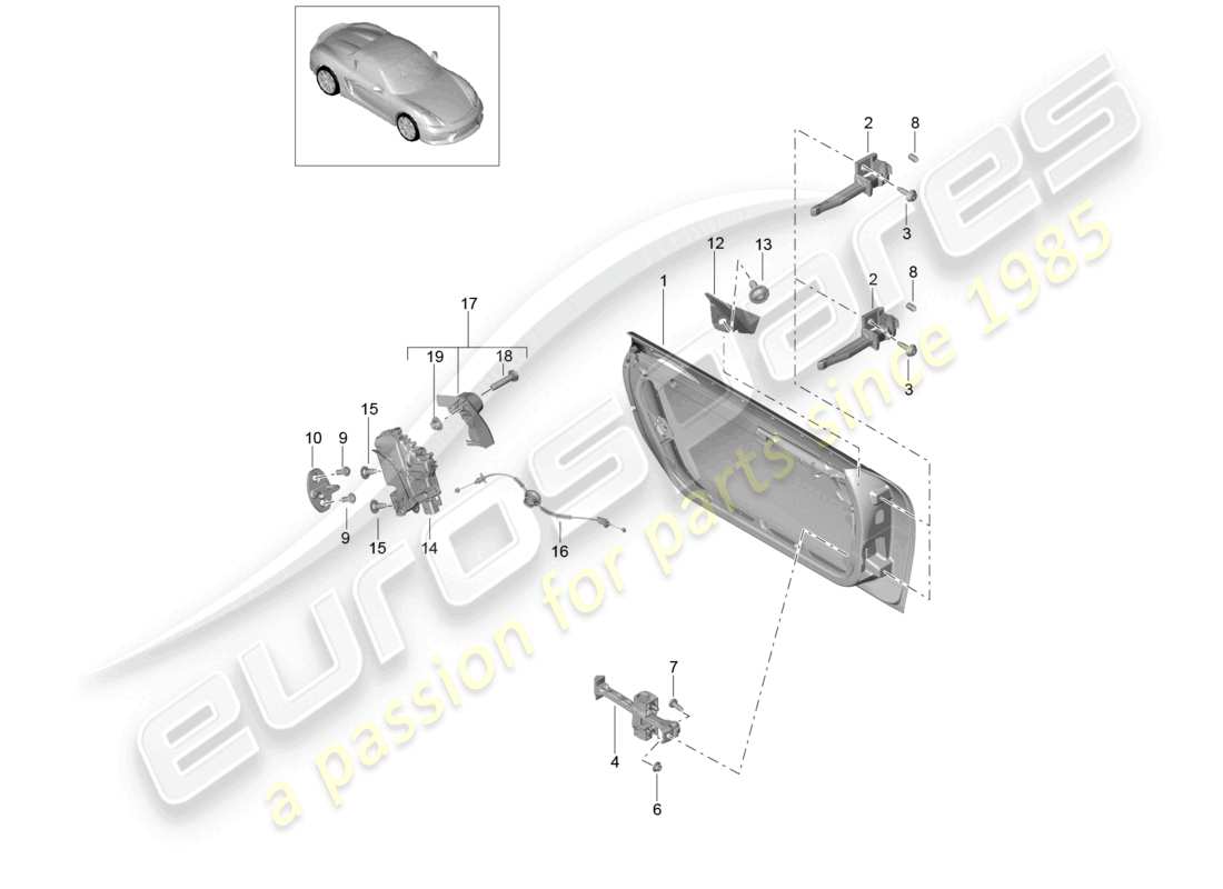 VIEW PARTS DIAGRAMS FROM THE PORSCHE BOXSTER PARTS CATALOGUE a part diagram from the porsche boxster parts catalogue