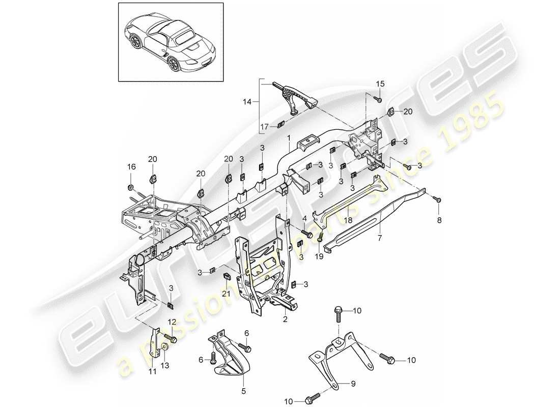 a part diagram from the porsche boxster parts catalogue