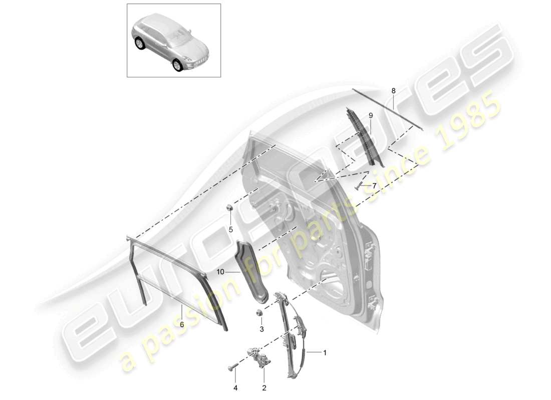 a part diagram from the porsche 2017 (macan) parts catalogue