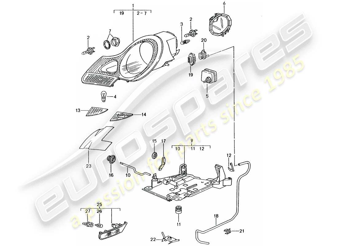 VIEW PARTS DIAGRAMS FROM THE PORSCHE 996 PARTS CATALOGUE a part diagram from the porsche 996 parts catalogue