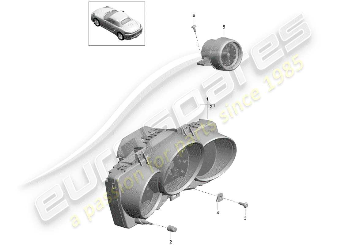 a part diagram from the porsche 2019 (718 boxster) parts catalogue