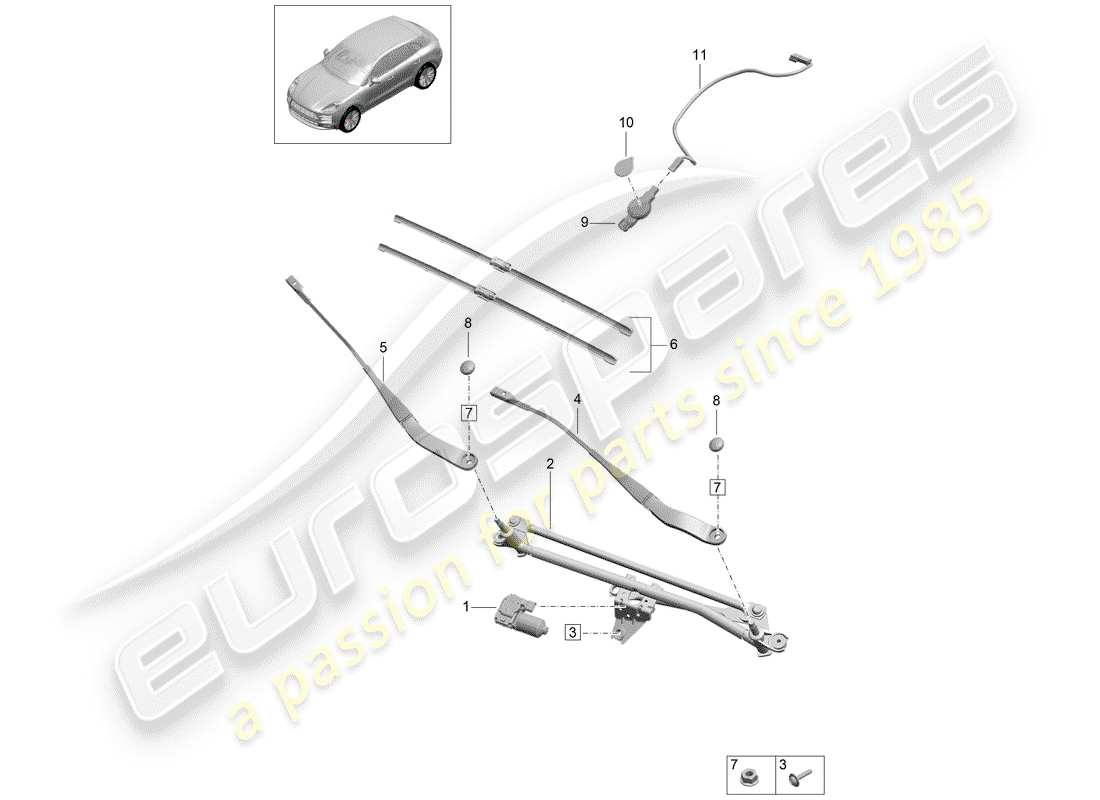 VIEW PARTS DIAGRAMS FROM THE PORSCHE MACAN PARTS CATALOGUE a part diagram from the porsche macan parts catalogue