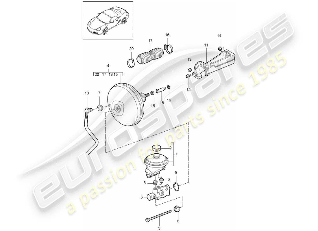 a part diagram from the porsche boxster parts catalogue
