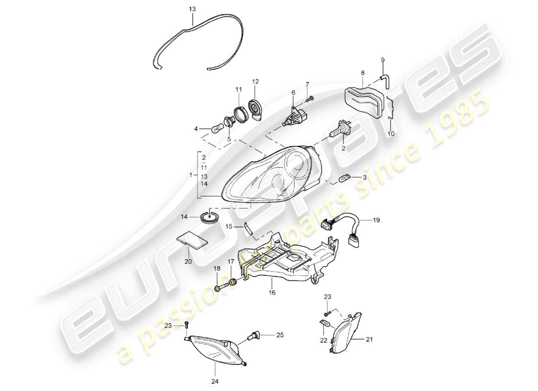 VIEW PARTS DIAGRAMS FROM THE PORSCHE CAYENNE PARTS CATALOGUE a part diagram from the porsche cayenne parts catalogue