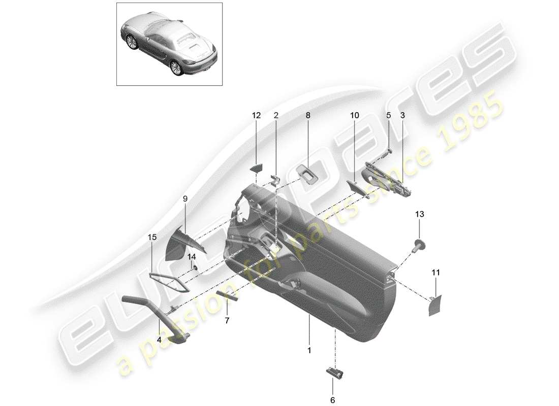 VIEW PARTS DIAGRAMS FROM THE PORSCHE BOXSTER PARTS CATALOGUE a part diagram from the porsche boxster parts catalogue