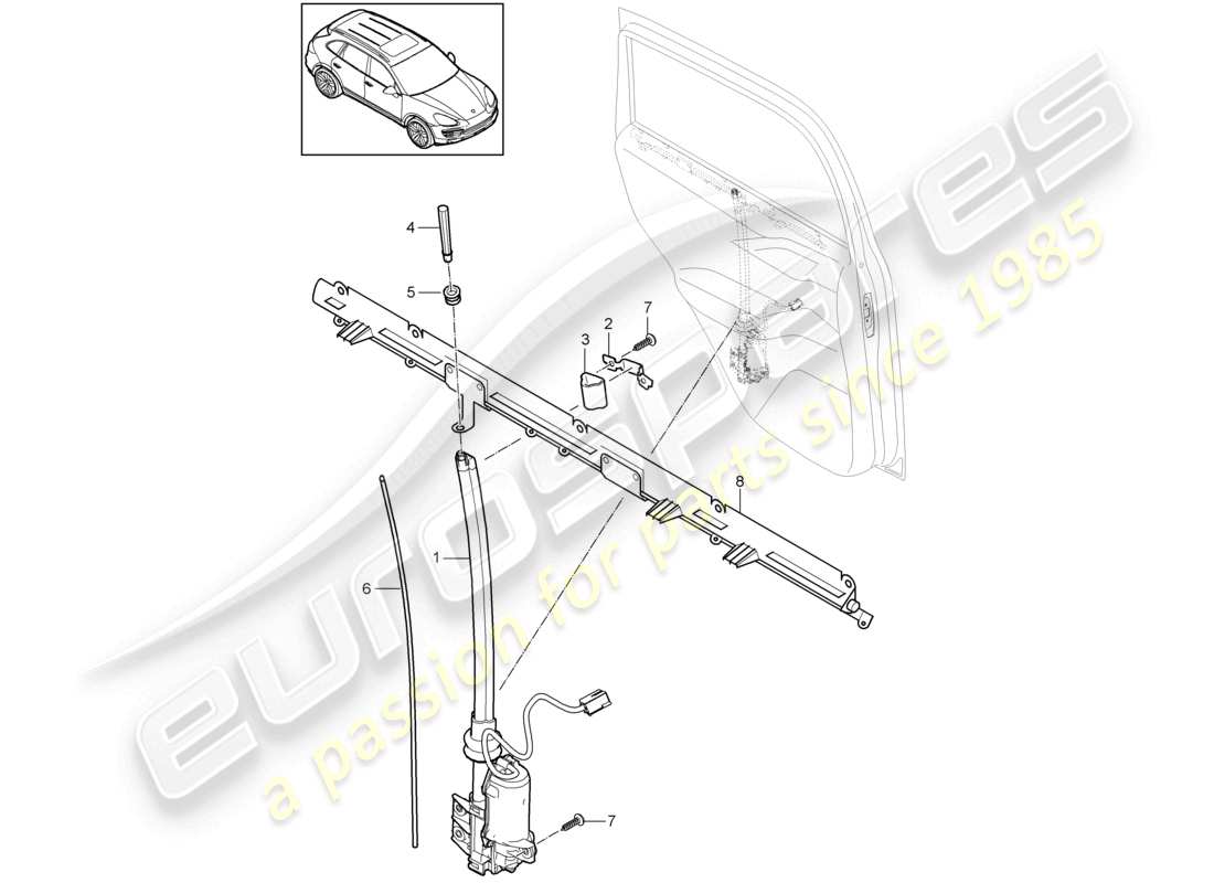 VIEW PARTS DIAGRAMS FROM THE PORSCHE CAYENNE PARTS CATALOGUE a part diagram from the porsche cayenne parts catalogue