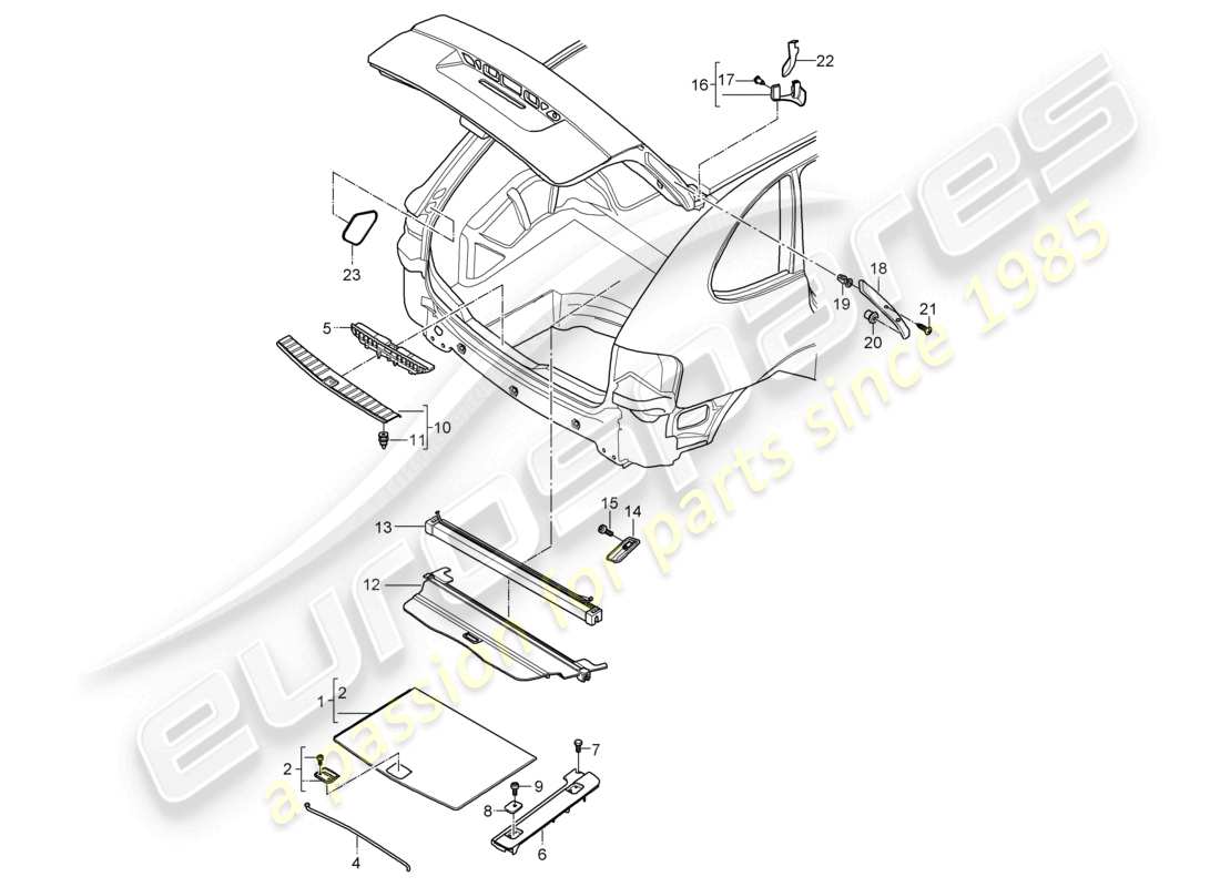 a part diagram from the porsche cayenne parts catalogue