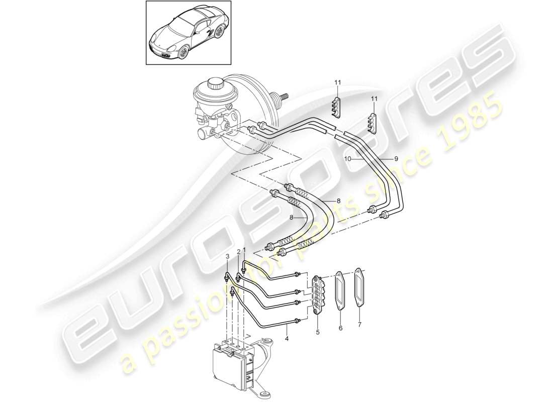 VIEW PARTS DIAGRAMS FROM THE PORSCHE CAYMAN PARTS CATALOGUE a part diagram from the porsche cayman parts catalogue