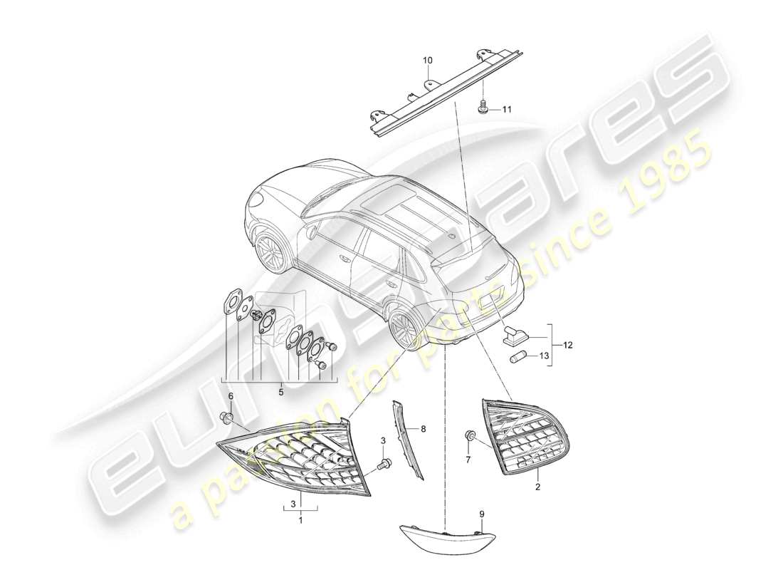 VIEW PARTS DIAGRAMS FROM THE PORSCHE CAYENNE PARTS CATALOGUE a part diagram from the porsche cayenne parts catalogue