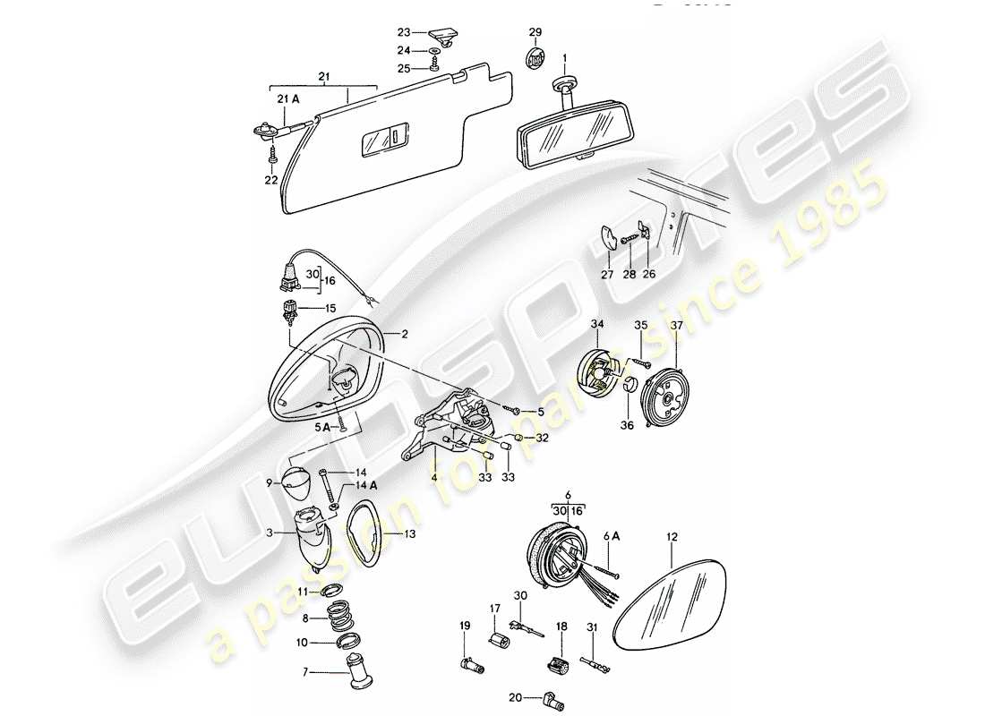 a part diagram from the porsche 968 parts catalogue