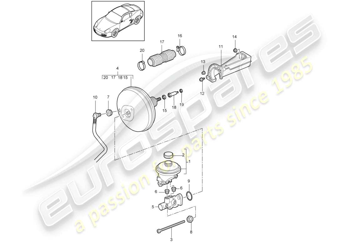 VIEW PARTS DIAGRAMS FROM THE PORSCHE CAYMAN PARTS CATALOGUE a part diagram from the porsche cayman parts catalogue