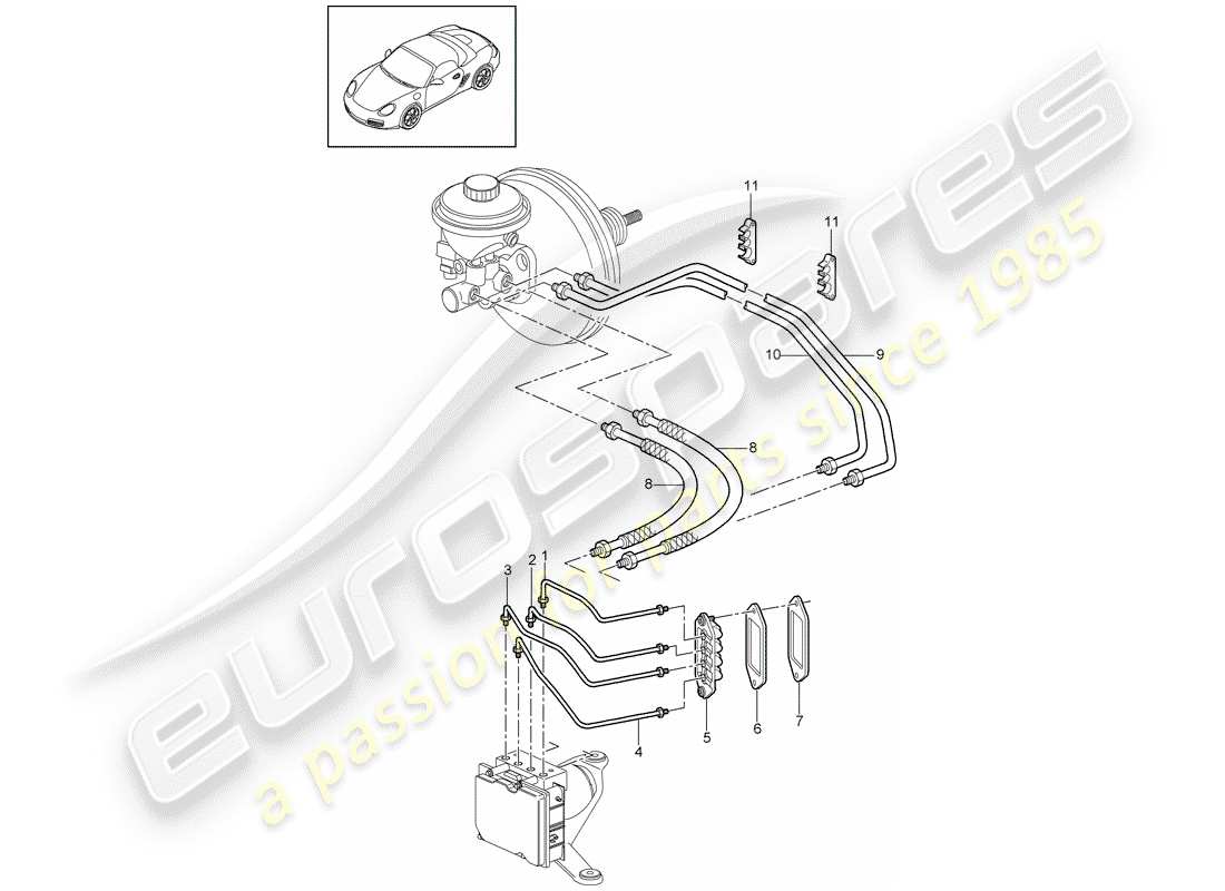 VIEW PARTS DIAGRAMS FROM THE PORSCHE BOXSTER PARTS CATALOGUE a part diagram from the porsche boxster parts catalogue