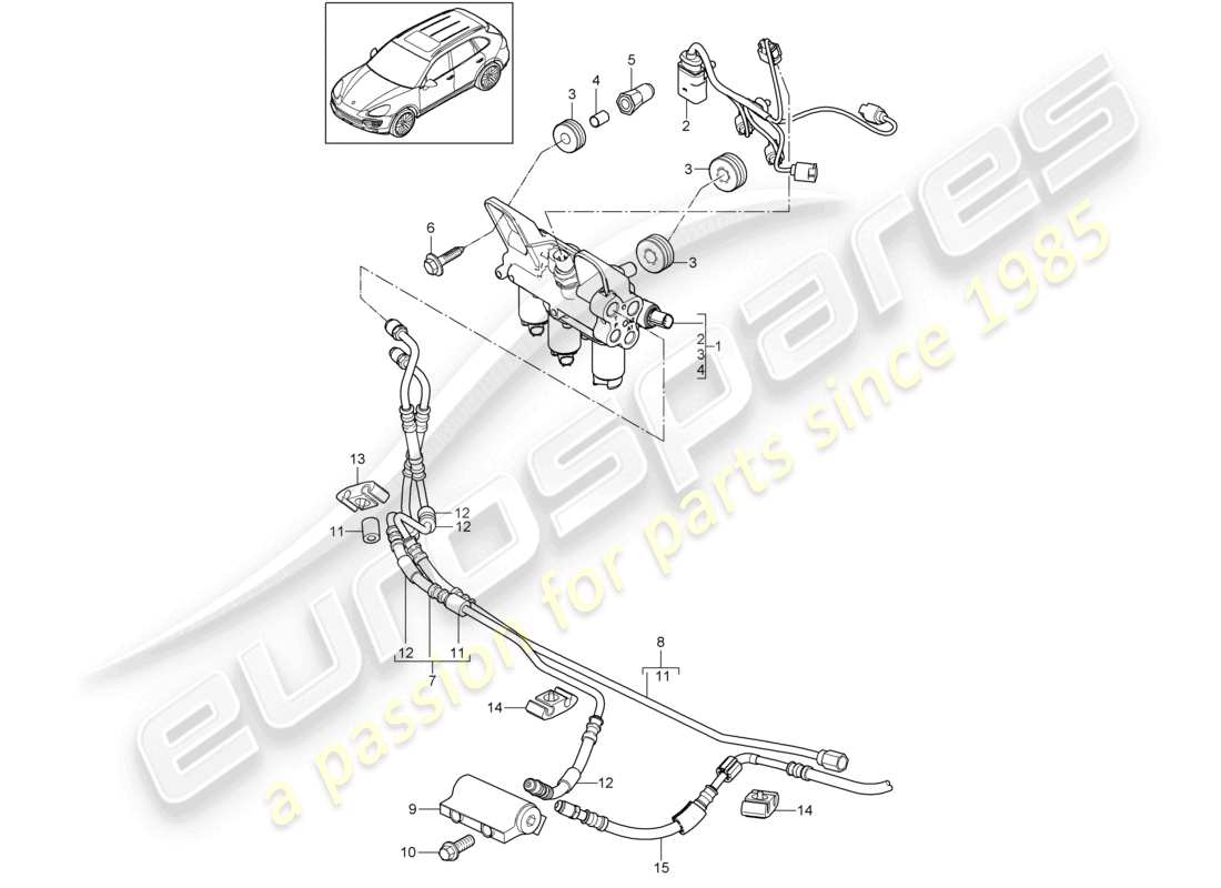 a part diagram from the porsche cayenne parts catalogue