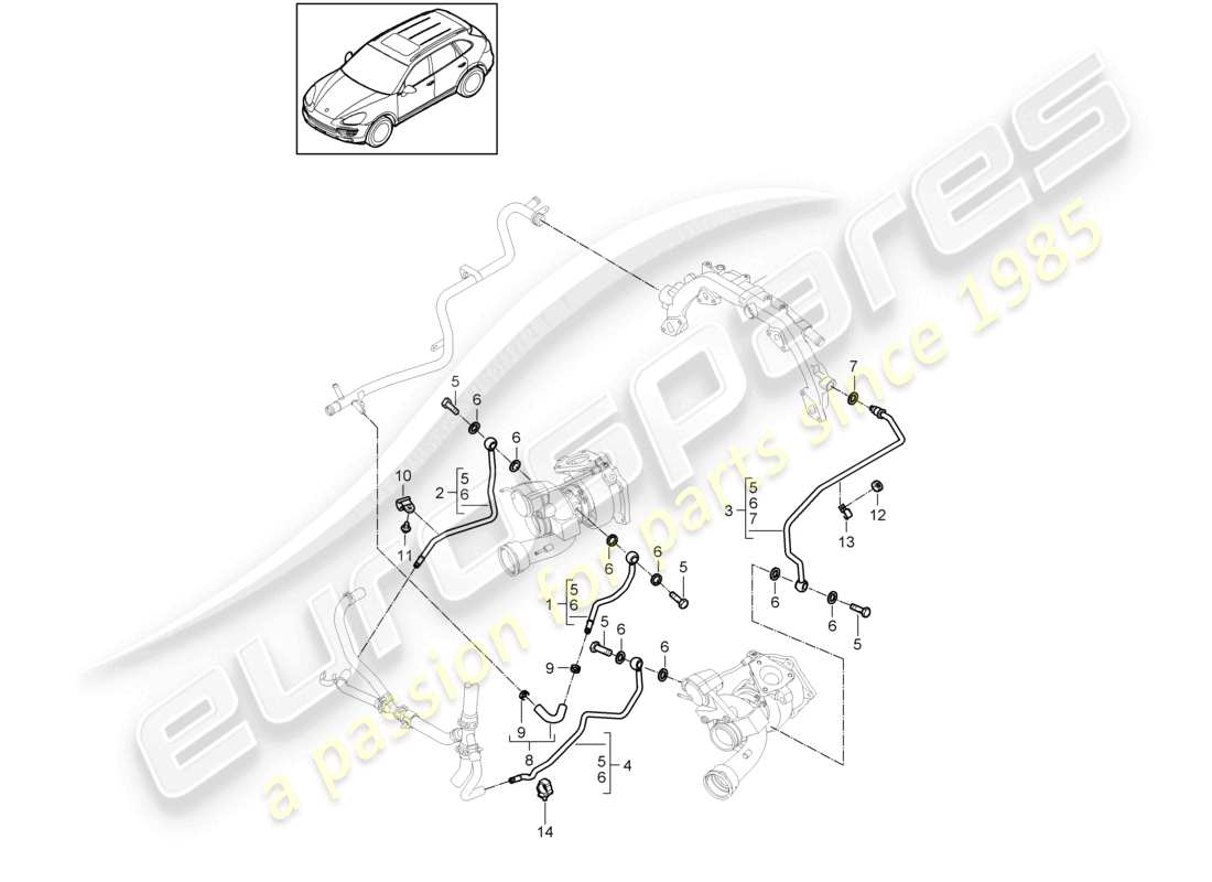 a part diagram from the porsche cayenne parts catalogue