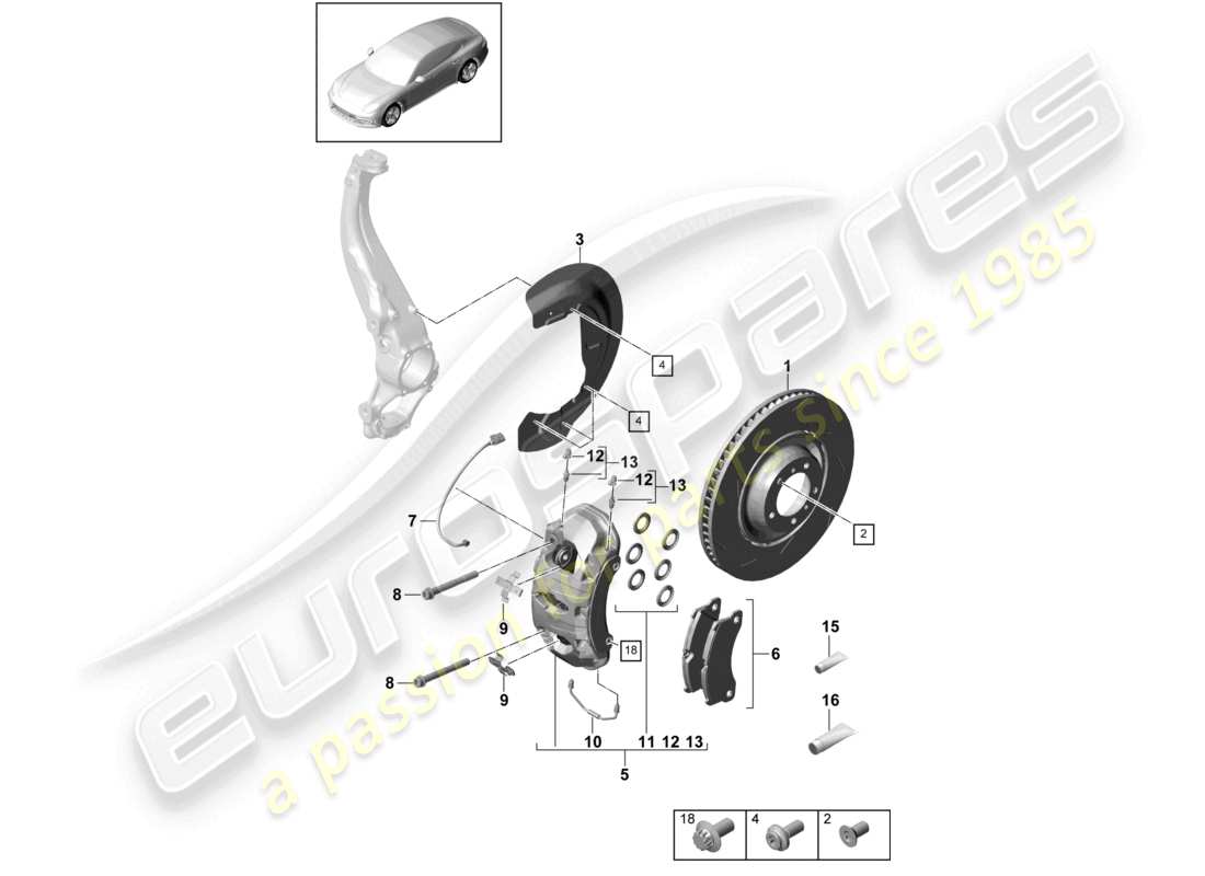 a part diagram from the porsche panamera parts catalogue