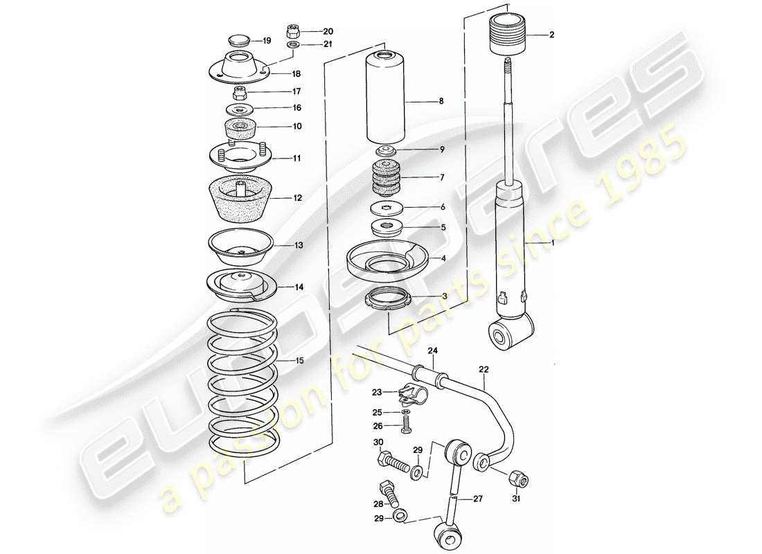 a part diagram from the porsche 928 parts catalogue