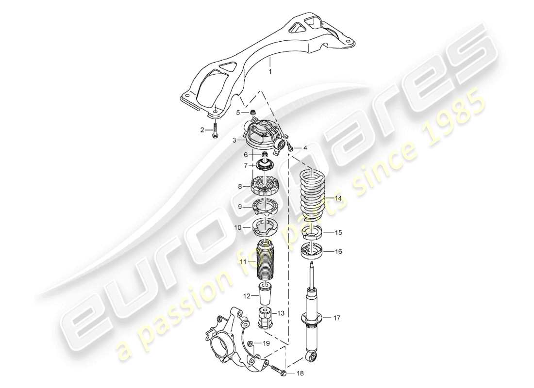 a part diagram from the porsche 2005 (cayenne e1 9pa) parts catalogue