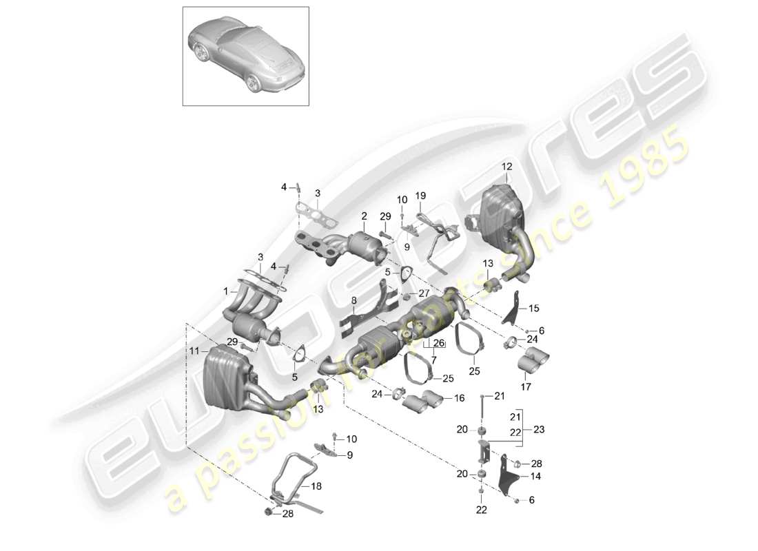 VIEW PARTS DIAGRAMS FROM THE PORSCHE 991 PARTS CATALOGUE a part diagram from the porsche 991 parts catalogue