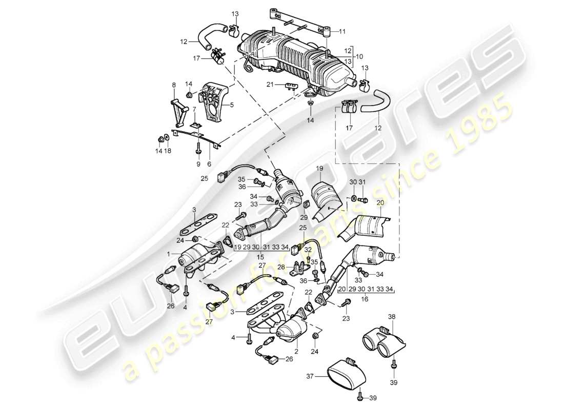 a part diagram from the porsche 1997 (986 boxster) parts catalogue