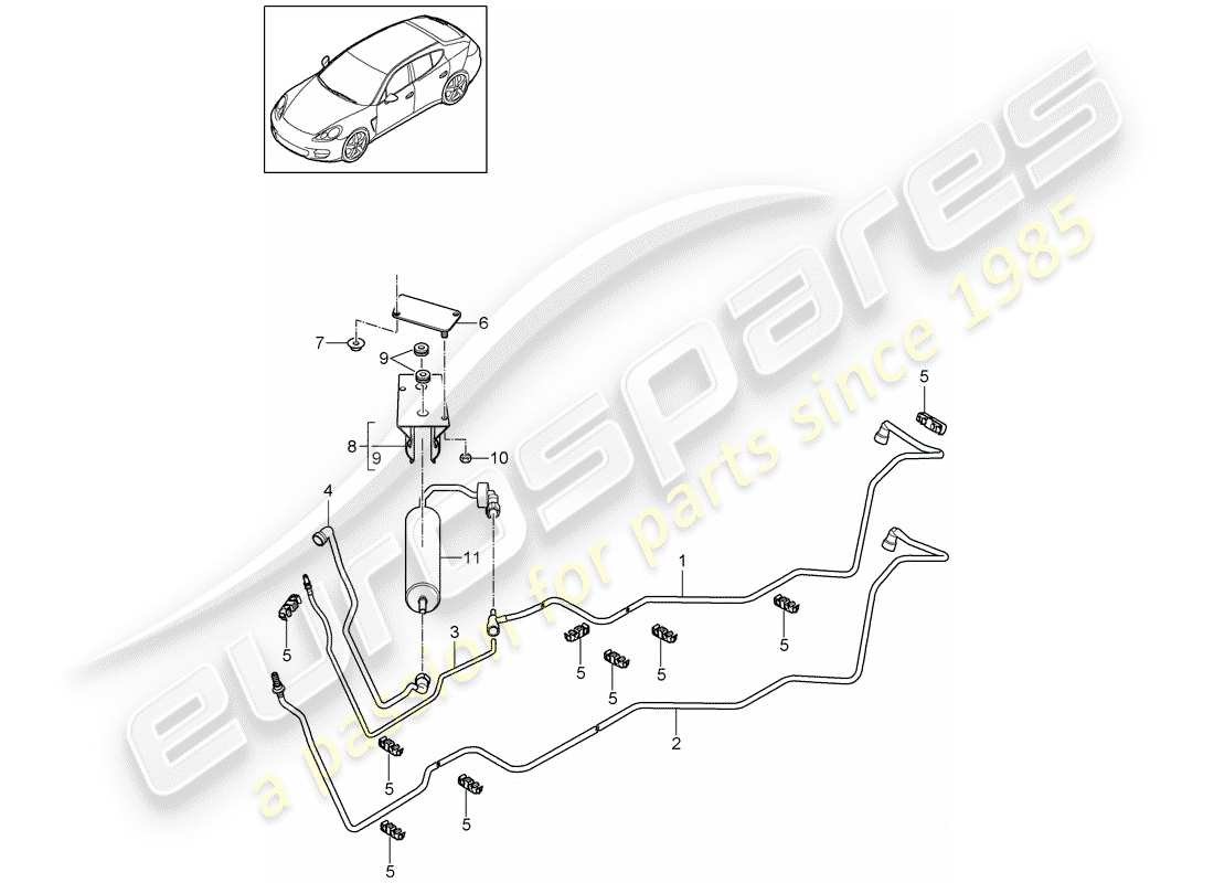 a part diagram from the porsche panamera parts catalogue