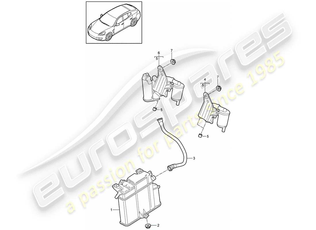 VIEW PARTS DIAGRAMS FROM THE PORSCHE PANAMERA PARTS CATALOGUE a part diagram from the porsche panamera parts catalogue