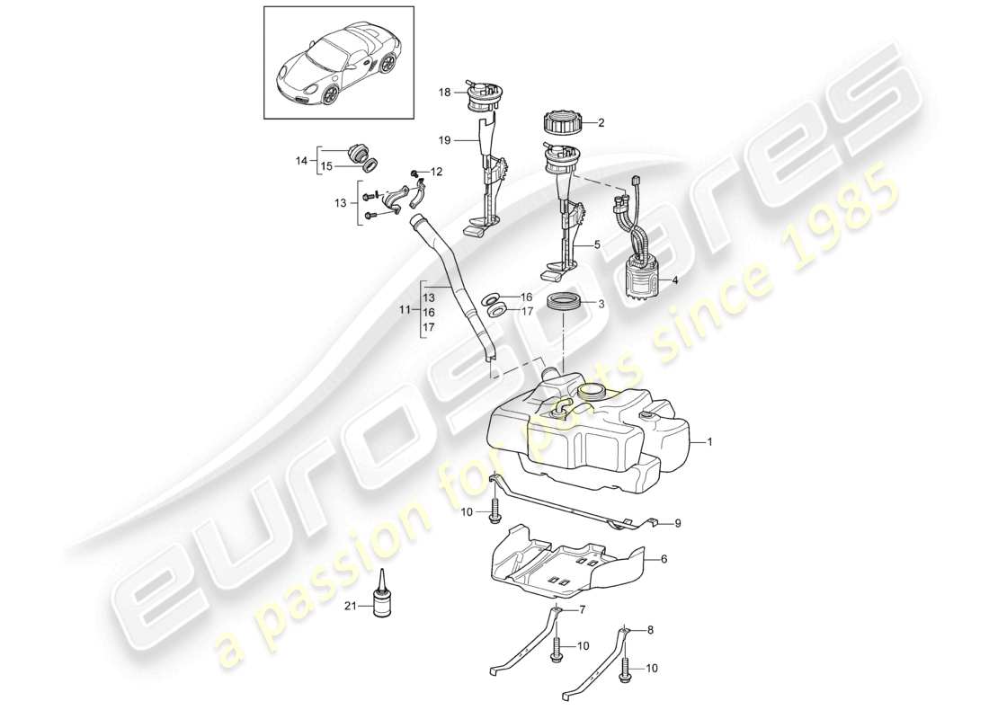 a part diagram from the porsche boxster parts catalogue