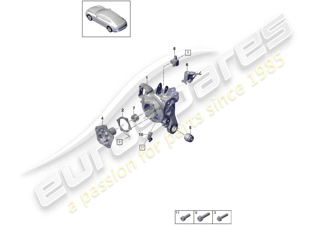 a part diagram from the porsche panamera parts catalogue