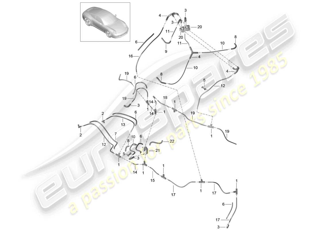 a part diagram from the porsche 991 parts catalogue
