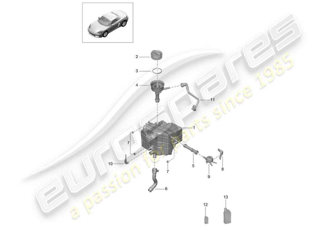 a part diagram from the porsche boxster parts catalogue