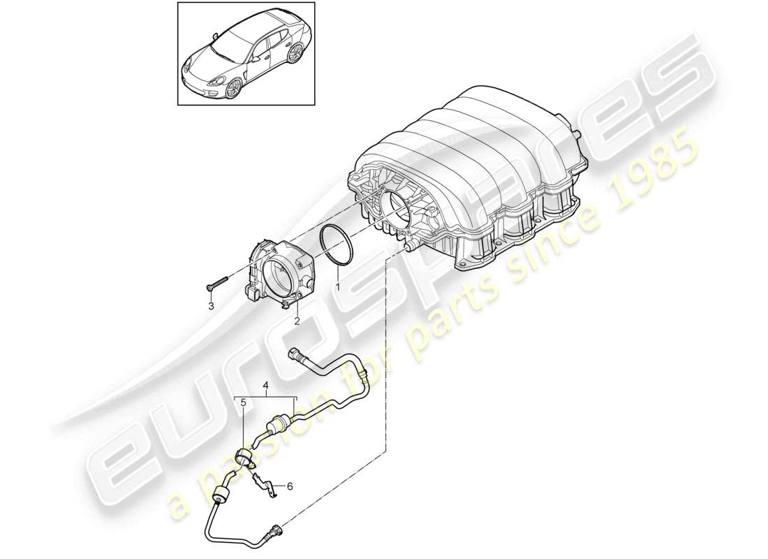 a part diagram from the porsche panamera parts catalogue